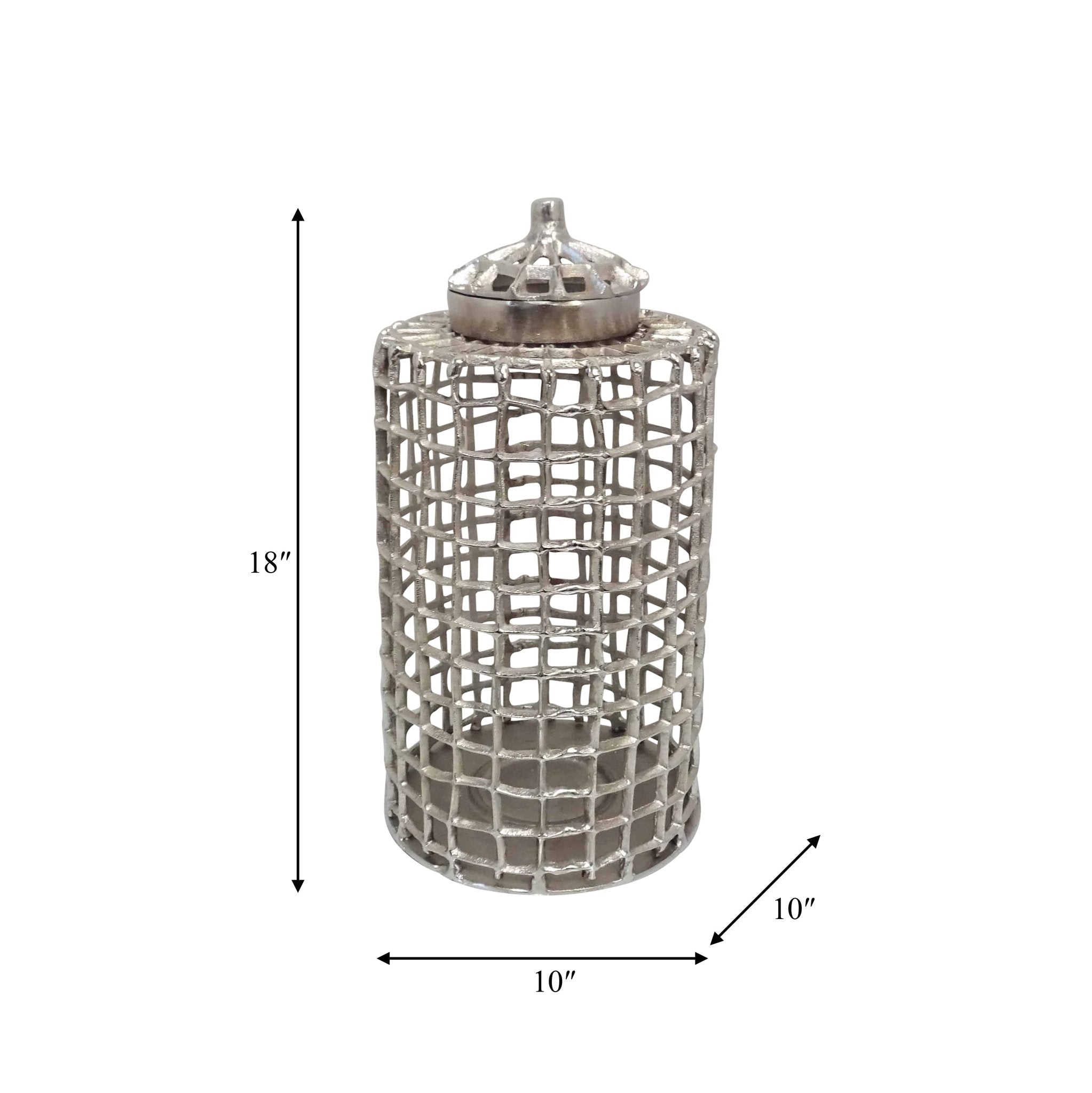 METAL, LIDDED JAR, SILVER Vases and Jars| Sagebrook Home