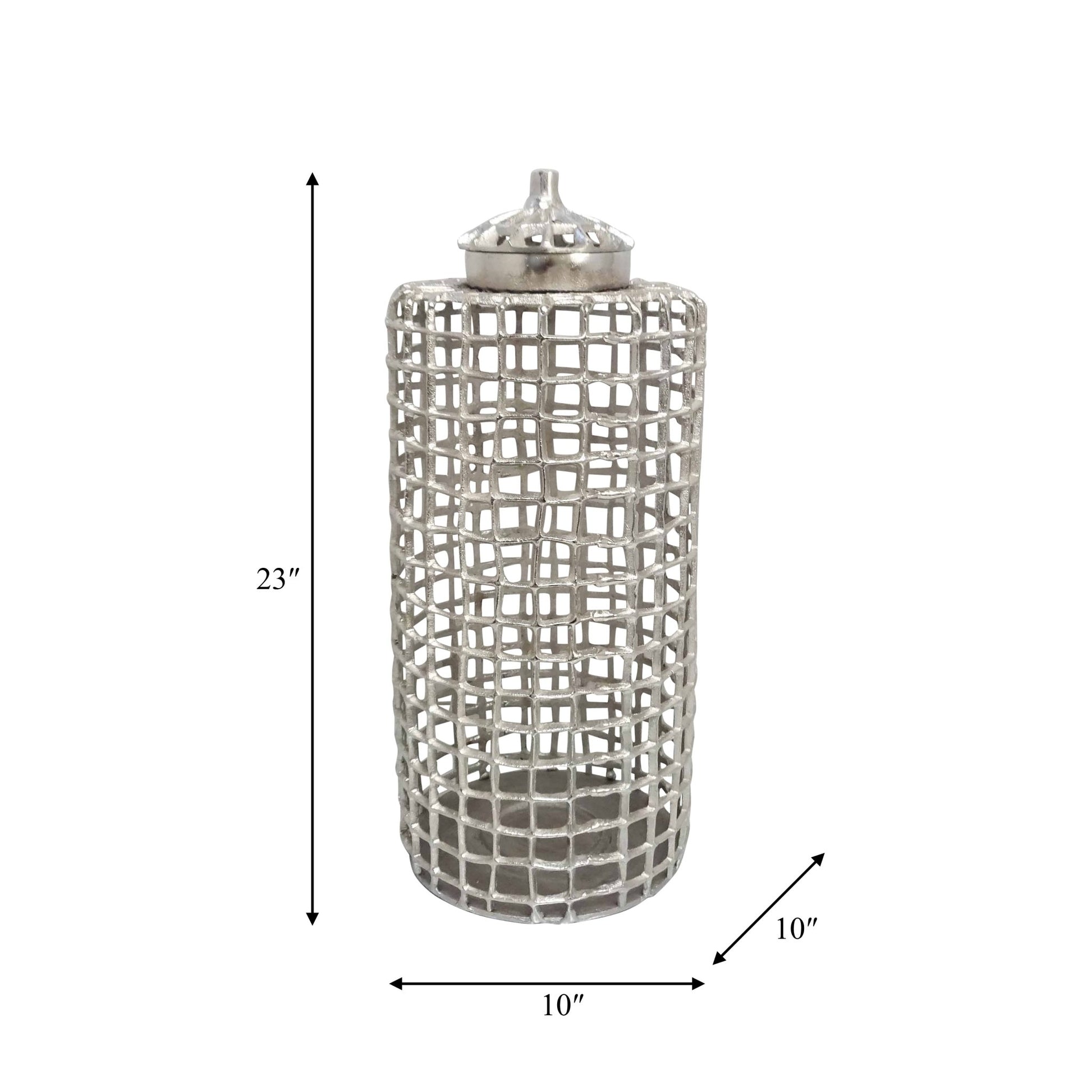 METAL, LIDDED JAR, SILVER Vases and Jars| Sagebrook Home