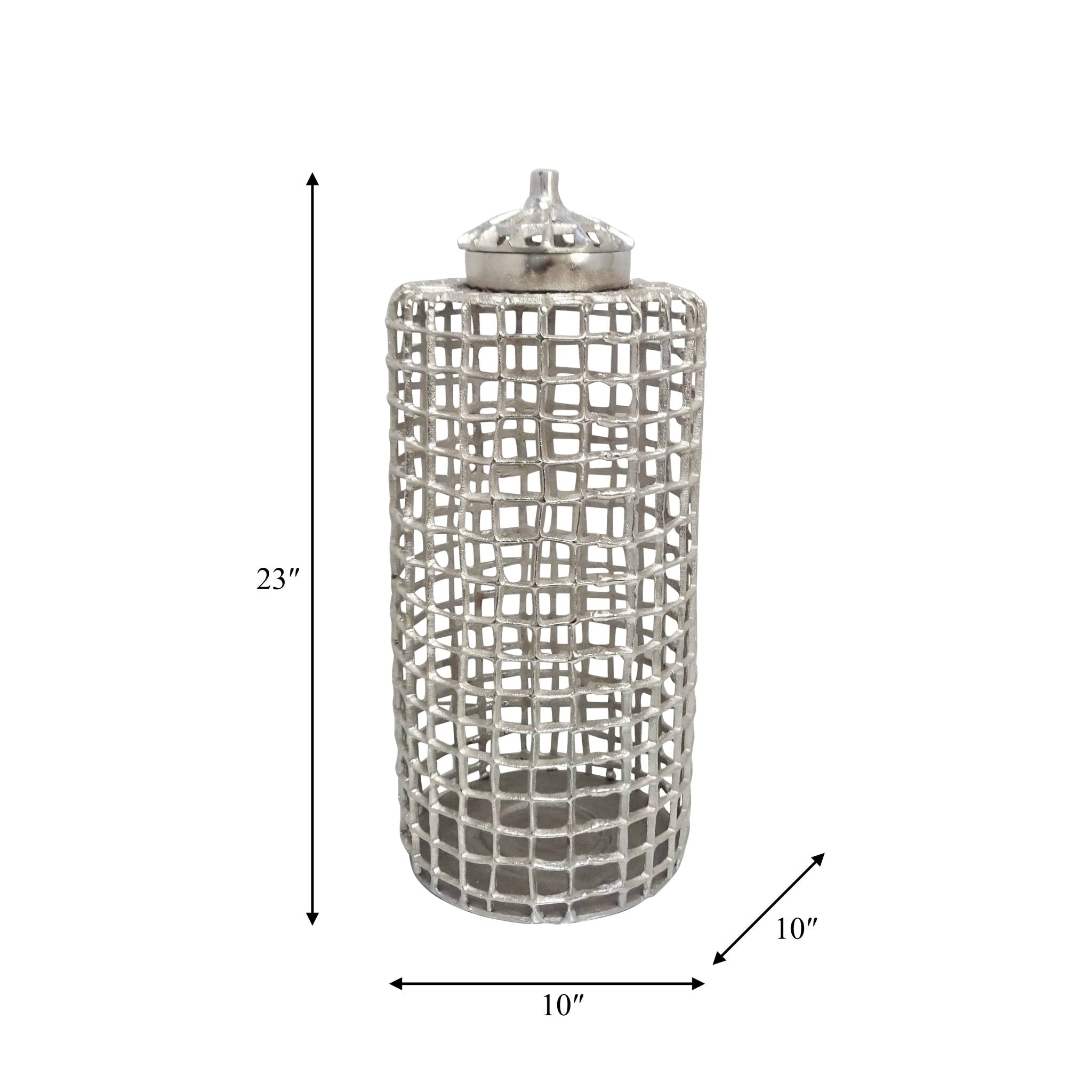 METAL, LIDDED JAR, SILVER Vases and Jars| Sagebrook Home