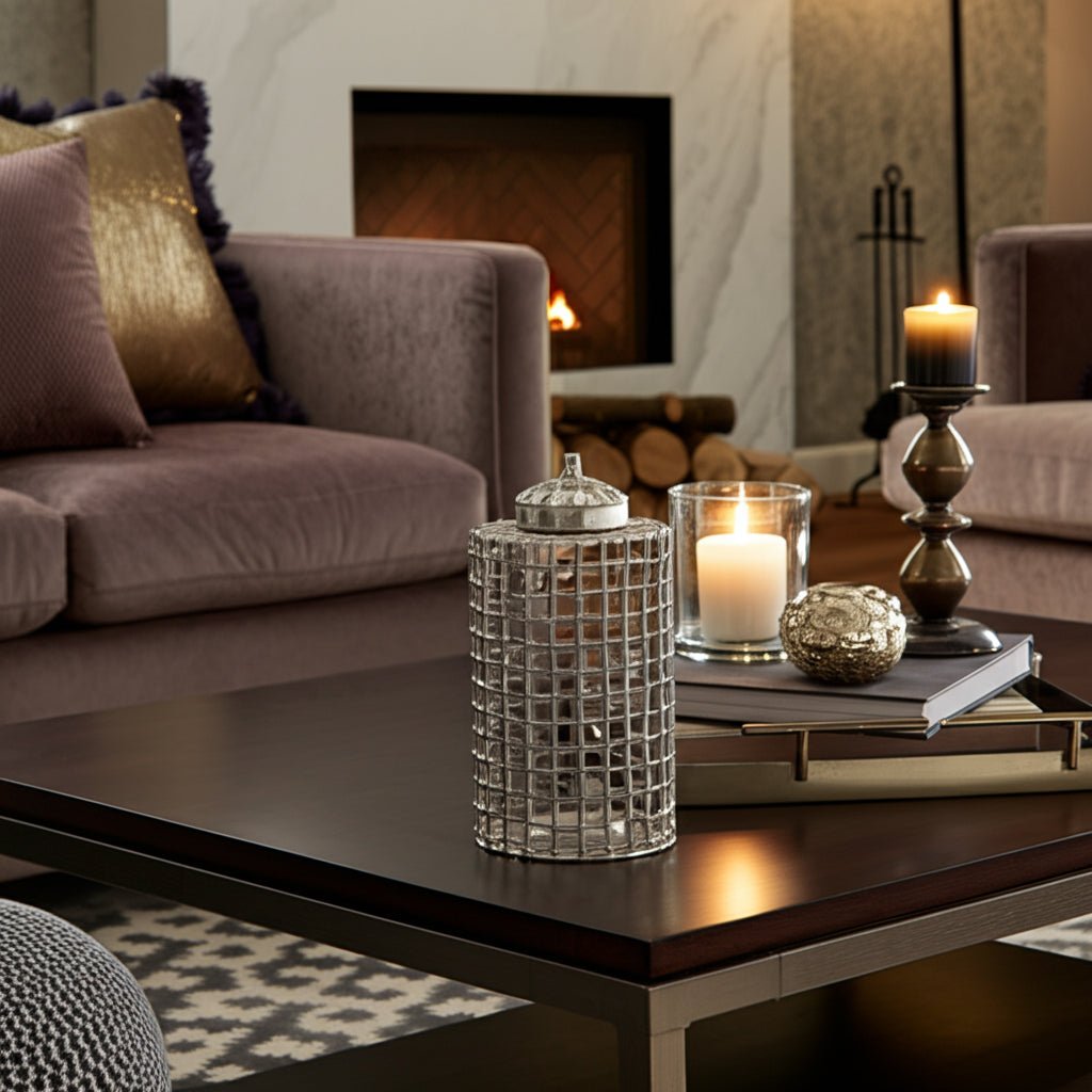 METAL, LIDDED JAR, SILVER Vases and Jars| Sagebrook Home