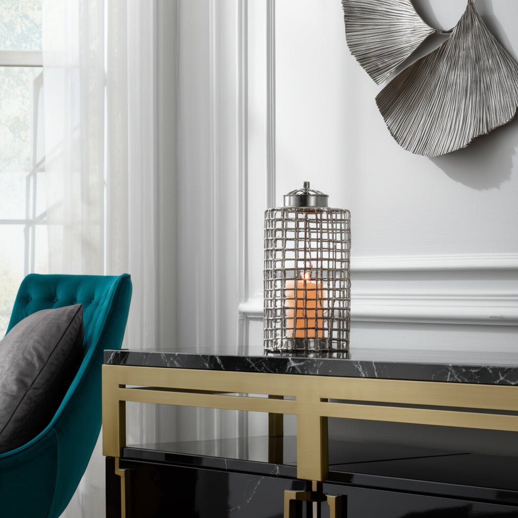 METAL, LIDDED JAR, SILVER Vases and Jars| Sagebrook Home