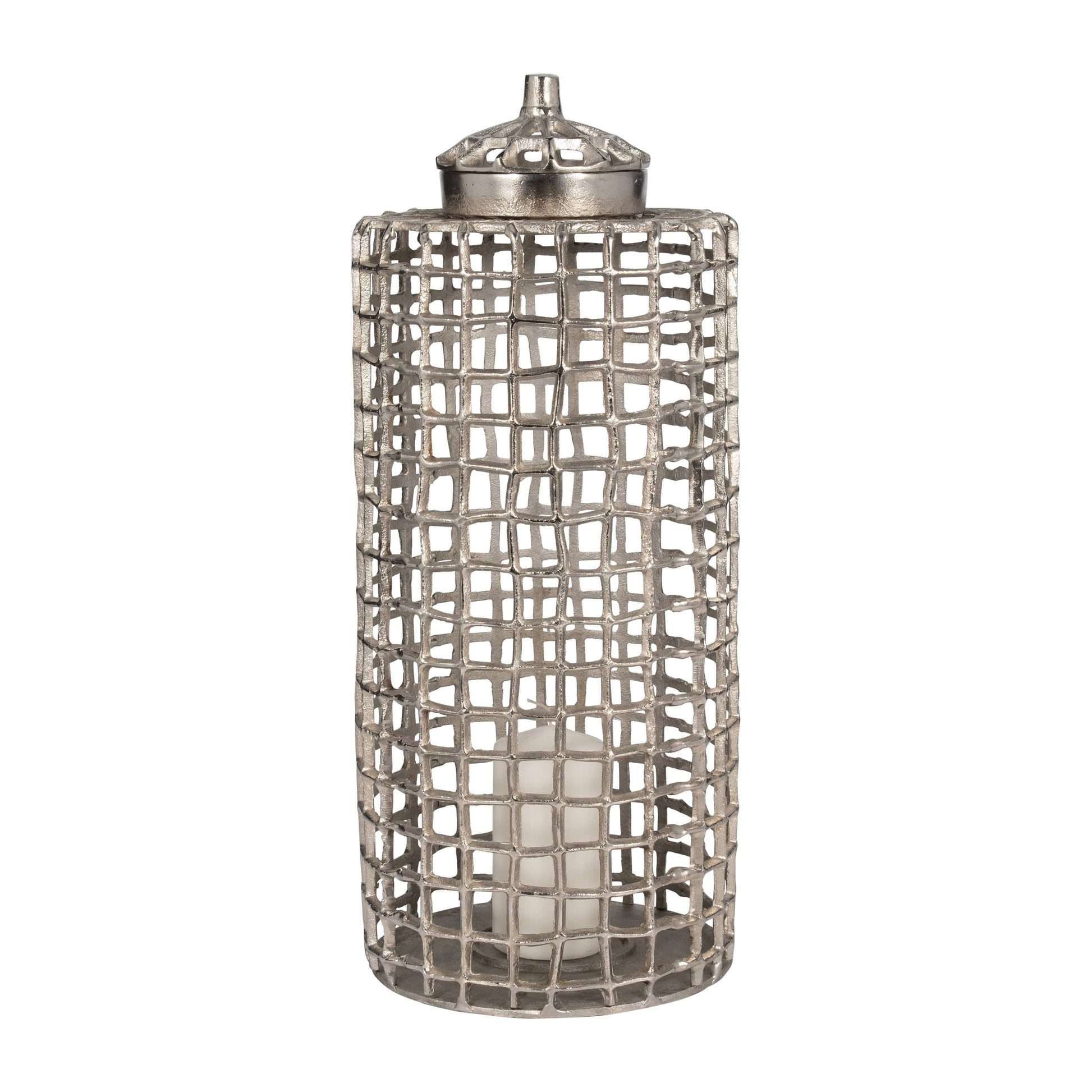 METAL, LIDDED JAR, SILVER Vases and Jars| Sagebrook Home