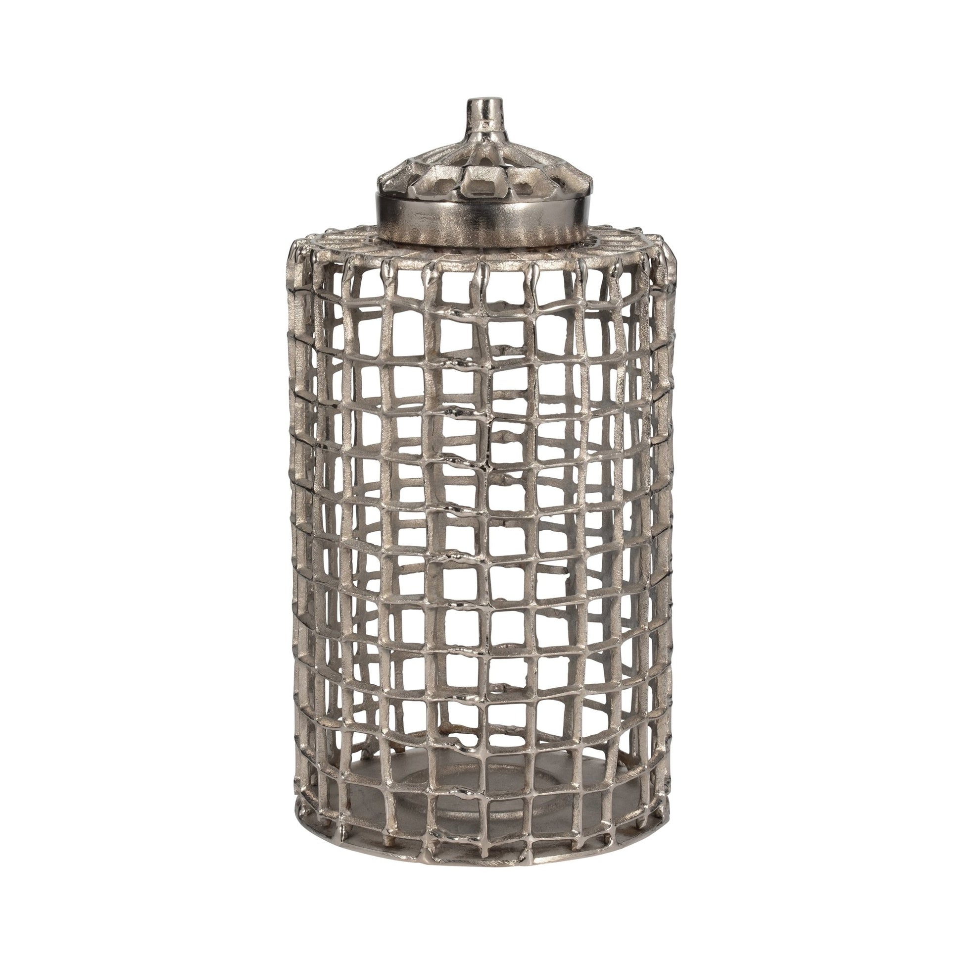 METAL, LIDDED JAR, SILVER Vases and Jars| Sagebrook Home