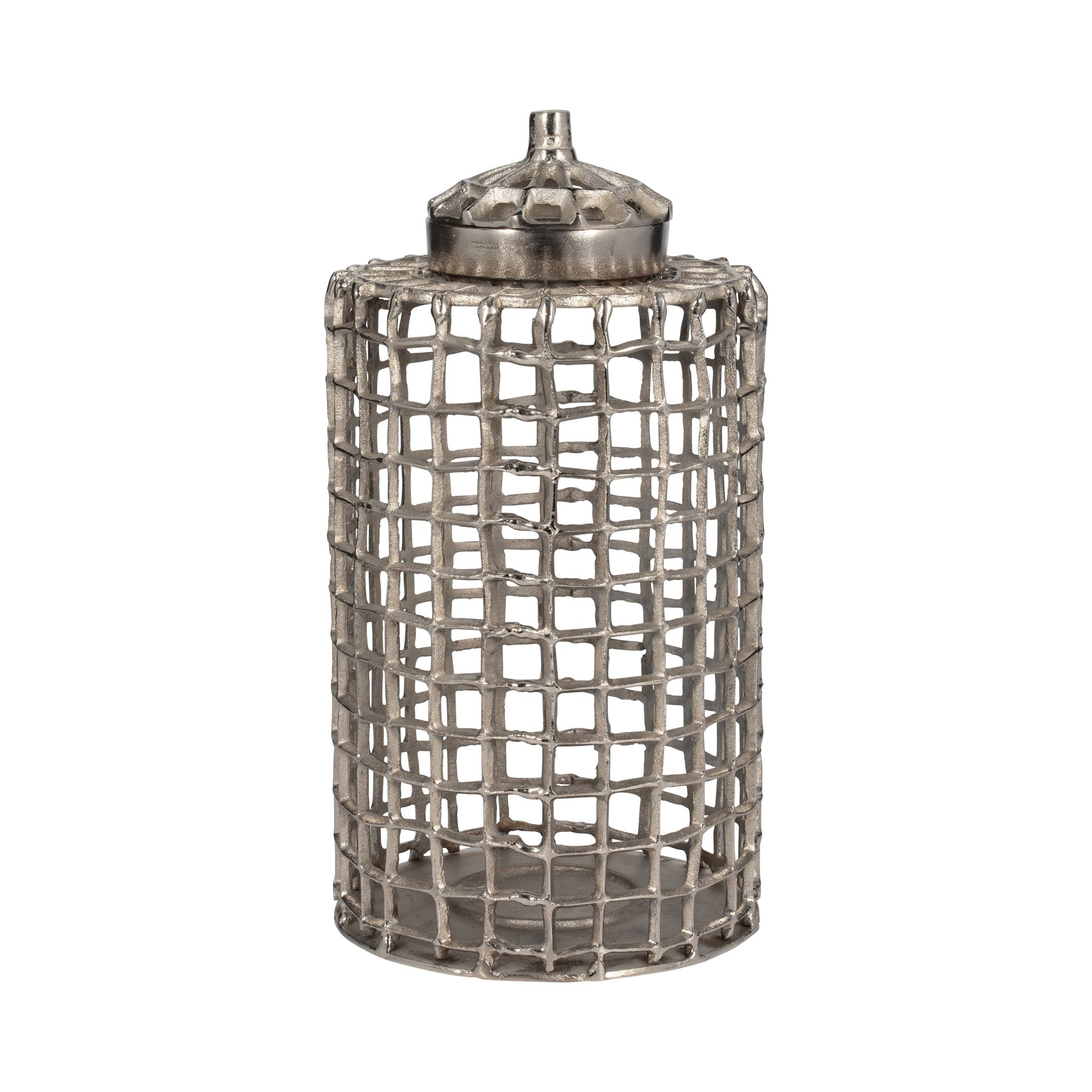 METAL, LIDDED JAR, SILVER Vases and Jars| Sagebrook Home