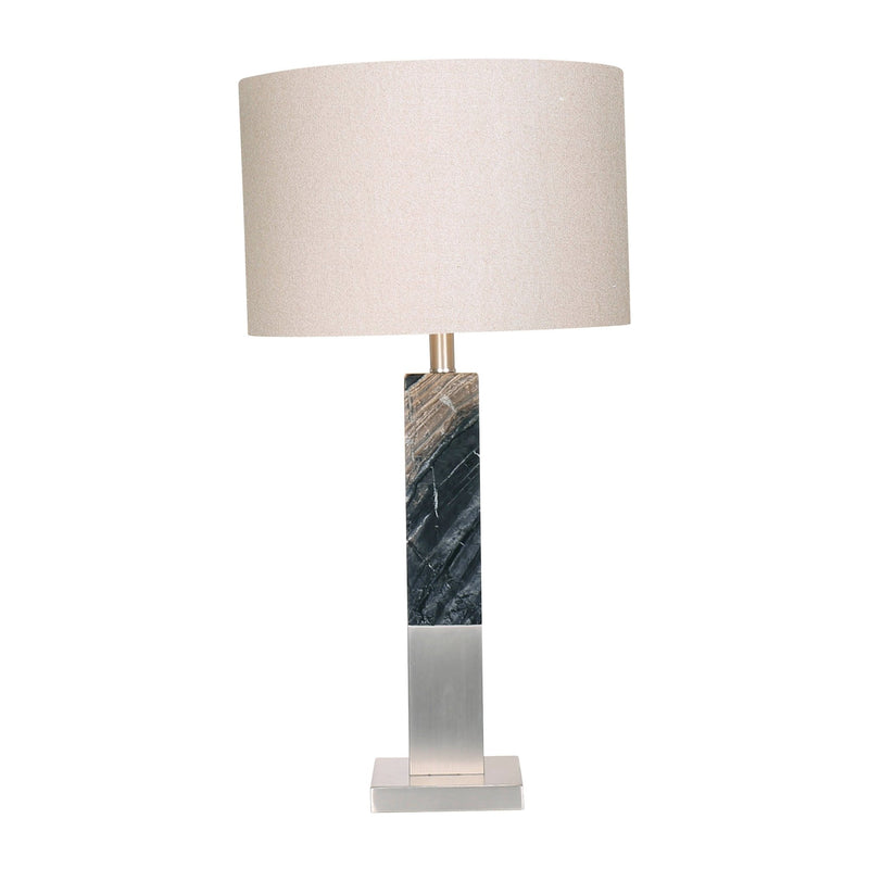 METAL / MARBLE 28" TABLE LAMP, BLACK MIX - Al Rugaib Furniture