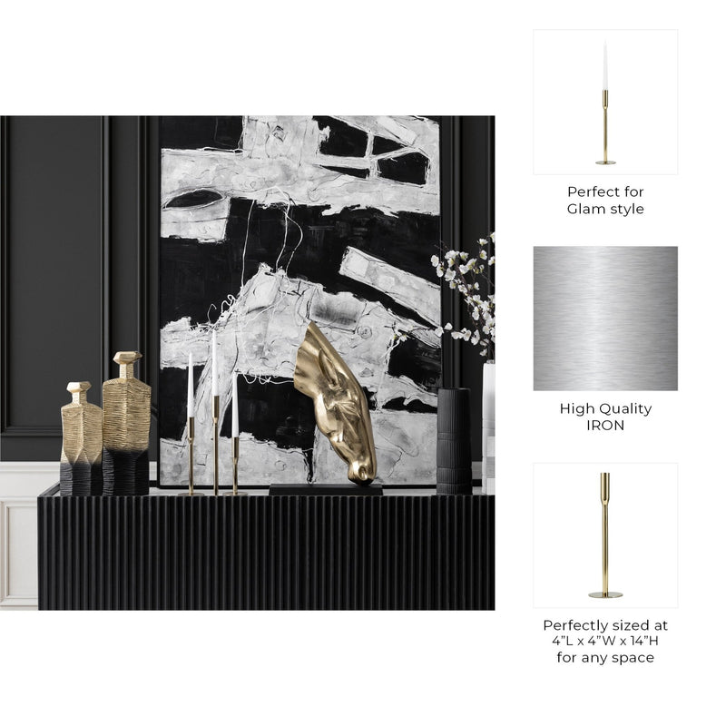 Metal Michael Taper Candle Holder - Al Rugaib Furniture