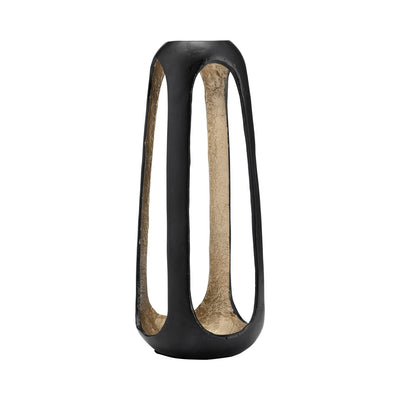 METAL, OPEN VASE,MATTE BLACK - Al Rugaib Furniture