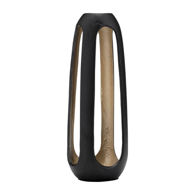 METAL, OPEN VASE,MATTE BLACK - Al Rugaib Furniture