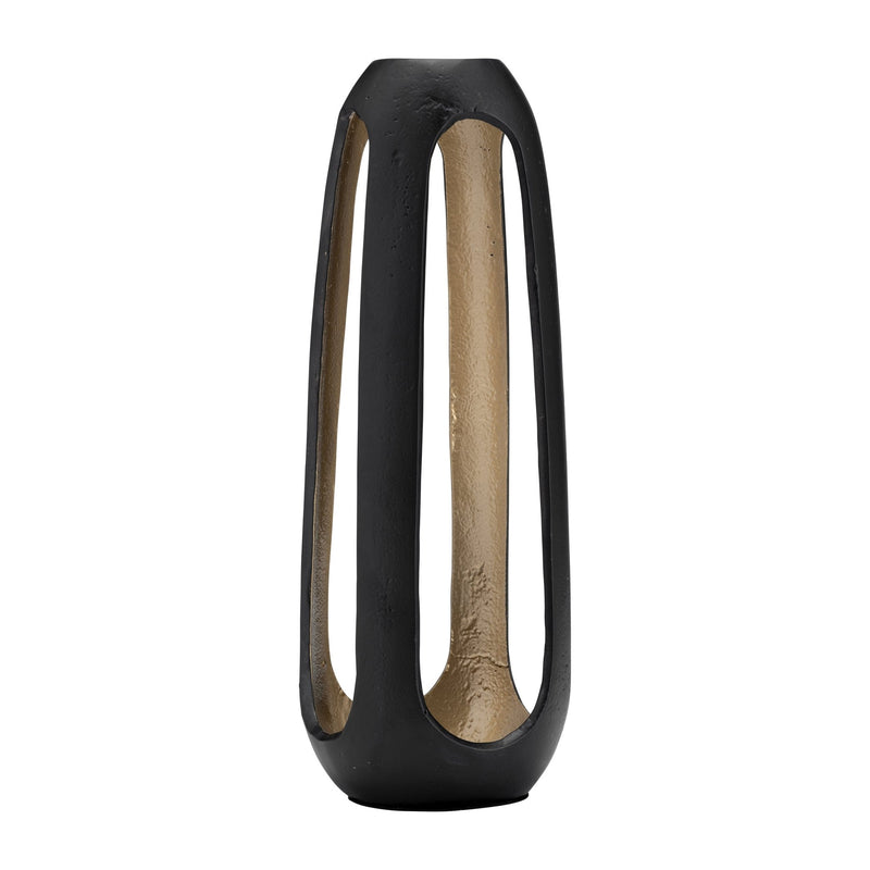 METAL, OPEN VASE,MATTE BLACK - Al Rugaib Furniture