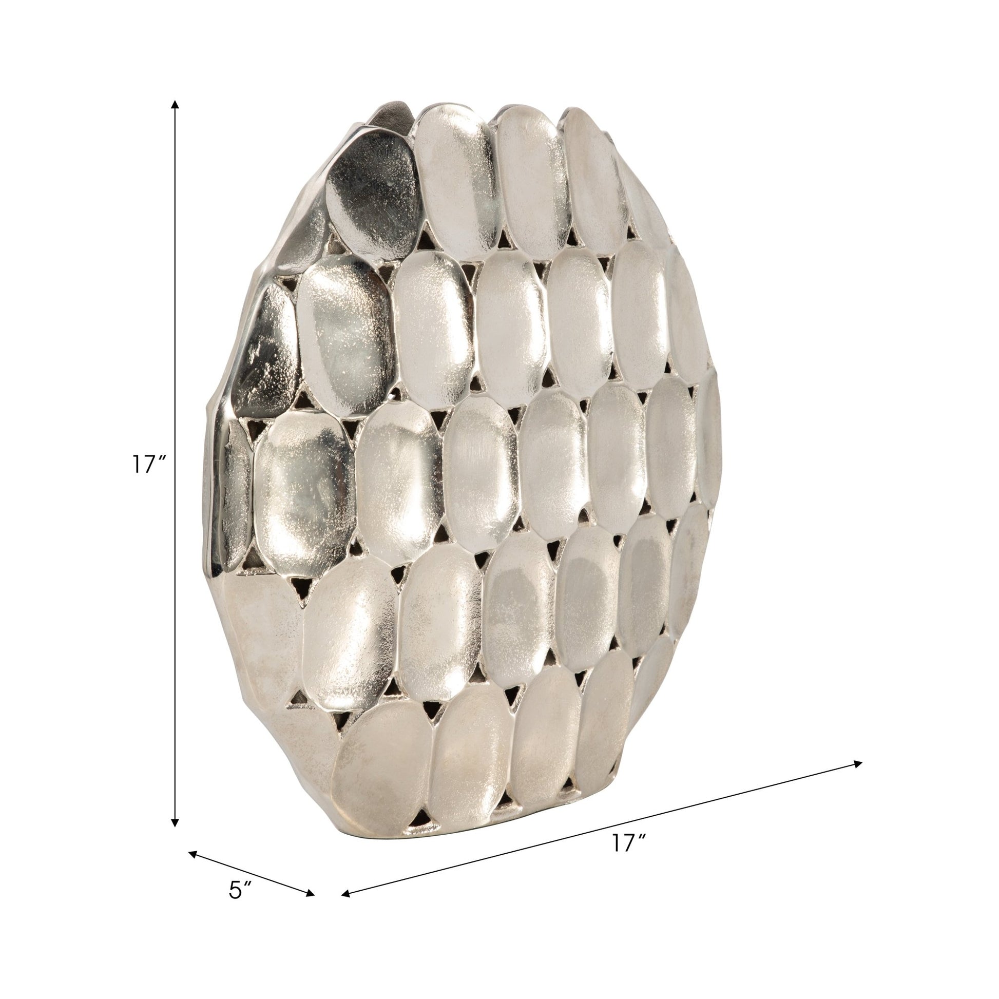 METAL, OVAL VASE, SILVER Vases and Jars| Sagebrook Home