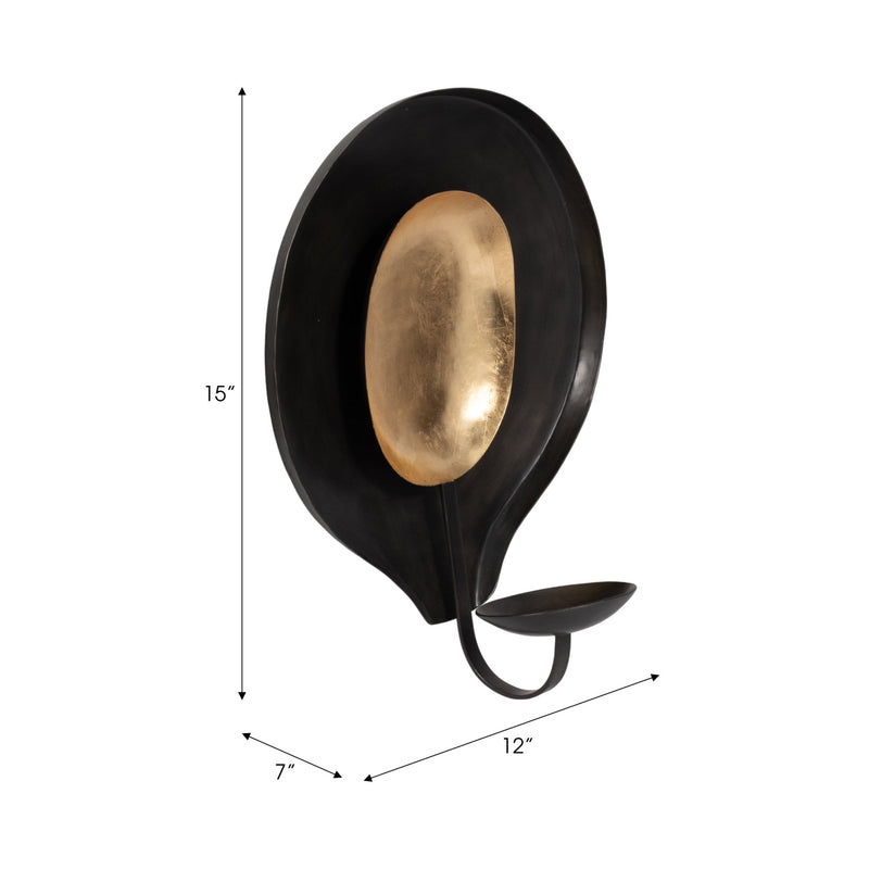 METAL, ROUND VOTIVE HOLDER, BLACK/GOLD - Al Rugaib Furniture