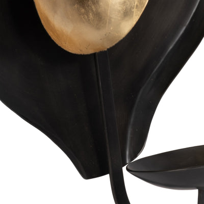 METAL, ROUND VOTIVE HOLDER, BLACK/GOLD - Al Rugaib Furniture