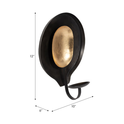 METAL, ROUND VOTIVE HOLDER, BLACK/GOLD - Al Rugaib Furniture
