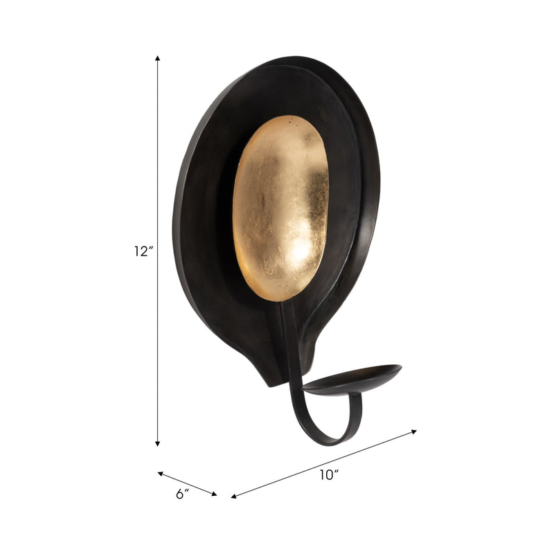 METAL, ROUND VOTIVE HOLDER, BLACK/GOLD - Al Rugaib Furniture