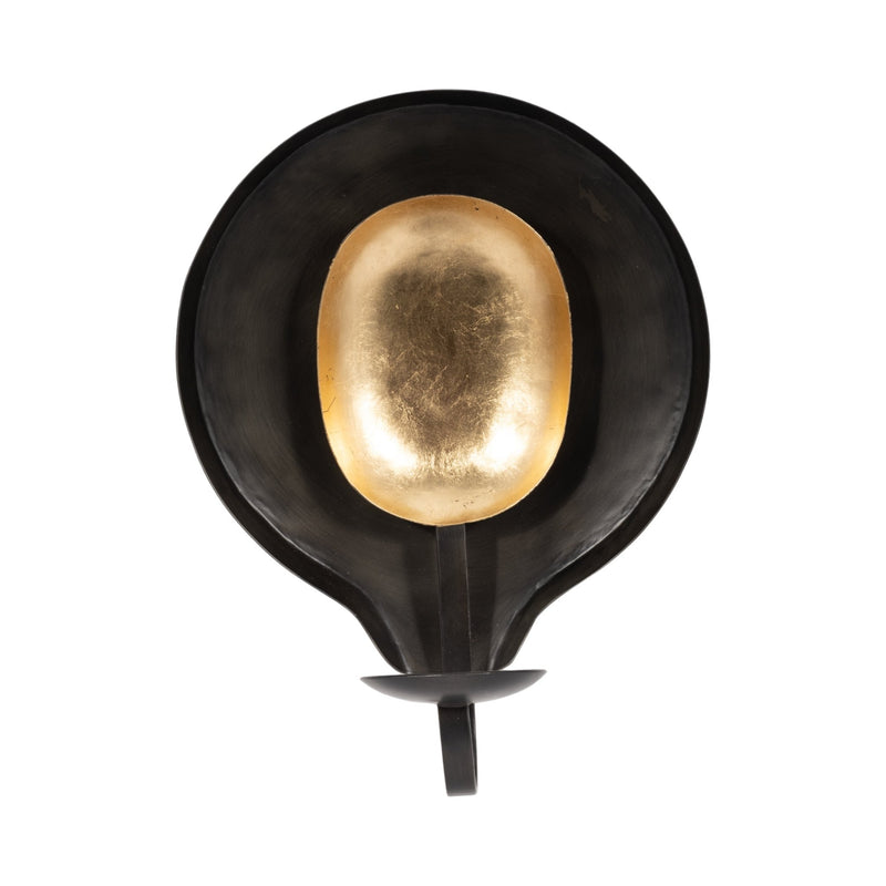 METAL, ROUND VOTIVE HOLDER, BLACK/GOLD - Al Rugaib Furniture
