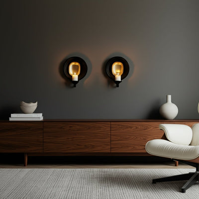 METAL, ROUND VOTIVE HOLDER, BLACK/GOLD - Al Rugaib Furniture