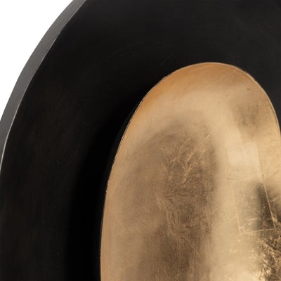 METAL, ROUND VOTIVE HOLDER, BLACK/GOLD - Al Rugaib Furniture