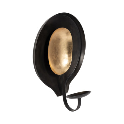 METAL, ROUND VOTIVE HOLDER, BLACK/GOLD - Al Rugaib Furniture