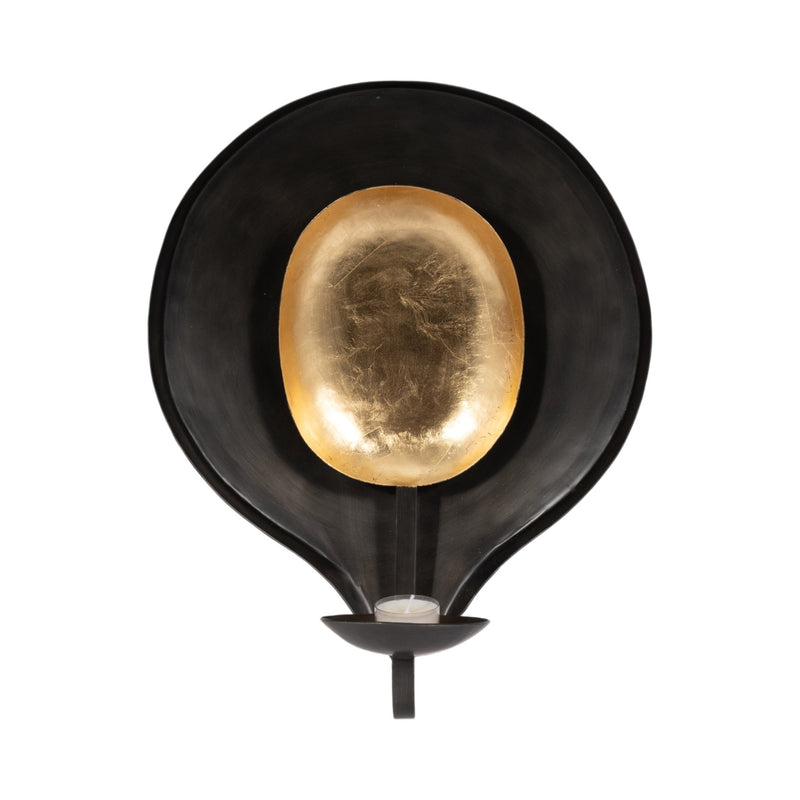 METAL, ROUND VOTIVE HOLDER, BLACK/GOLD - Al Rugaib Furniture