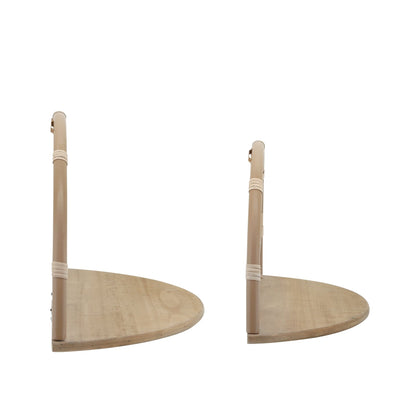 METAL, S/2 11/13" ARCHED FLOWER WALL SHELVES,BROWN - Al Rugaib Furniture