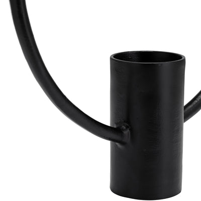 METAL, S/2, 13/19" FULL CIRCLE TEA LIGHT STAND, BK - Al Rugaib Furniture