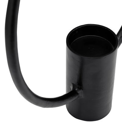 METAL, S/2, 13/19" FULL CIRCLE TEA LIGHT STAND, BK - Al Rugaib Furniture