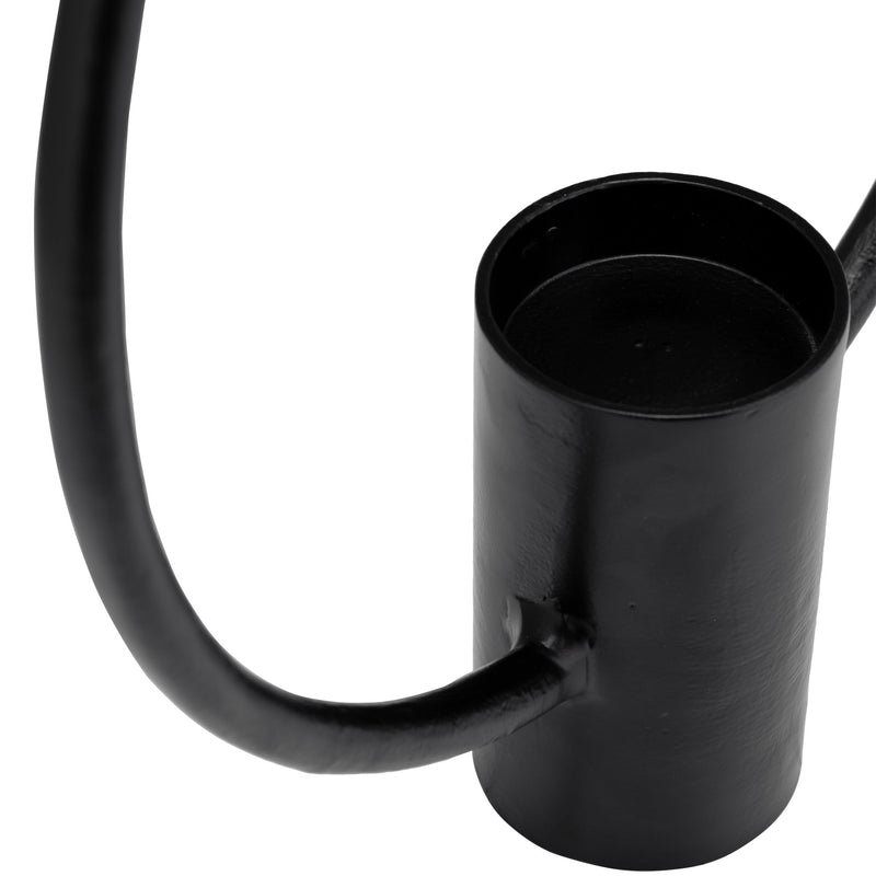 METAL, S/2, 13/19" FULL CIRCLE TEA LIGHT STAND, BK - Al Rugaib Furniture