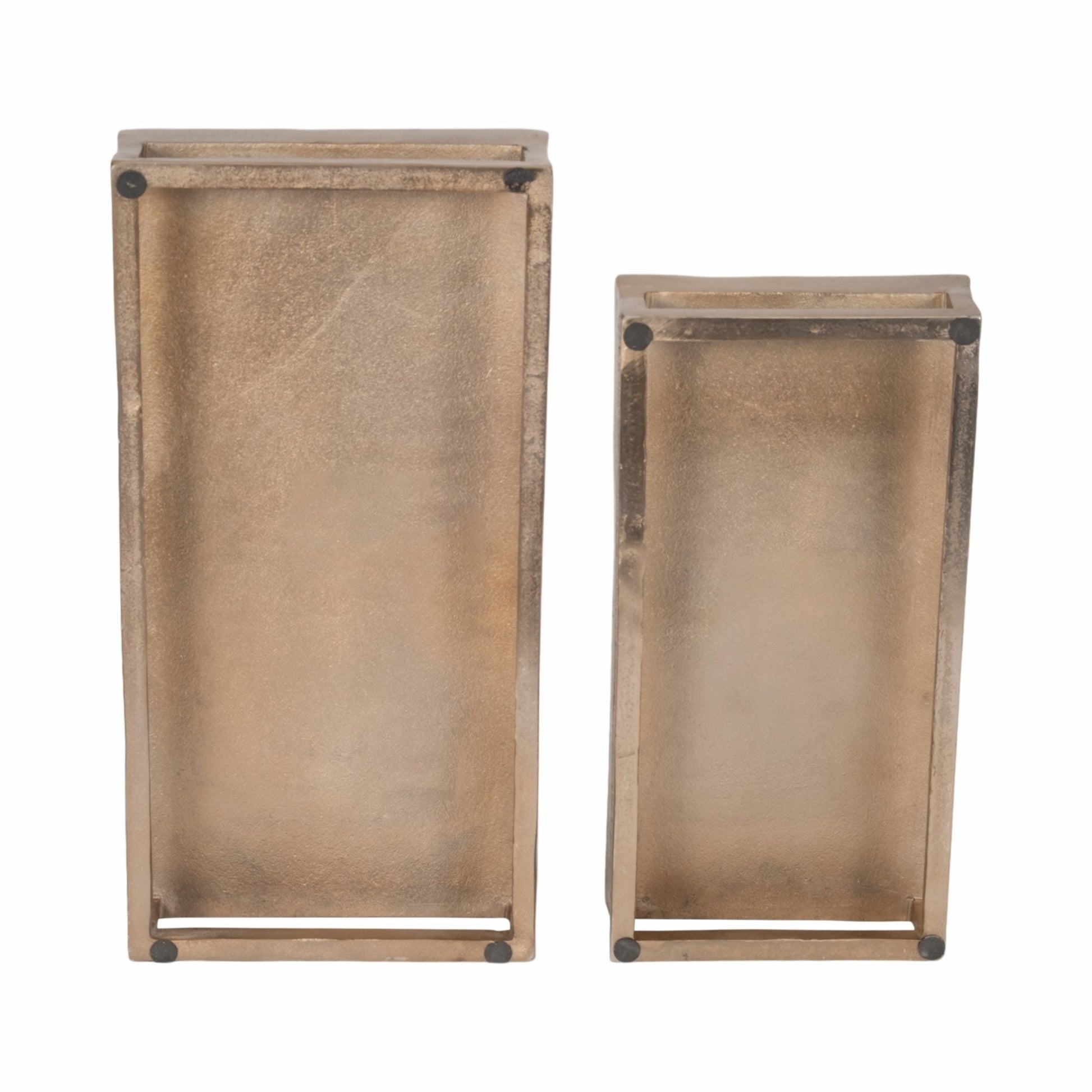 Metal, S/2 15/18" Relica Hammered Trays Table Decors| Sagebrook Home