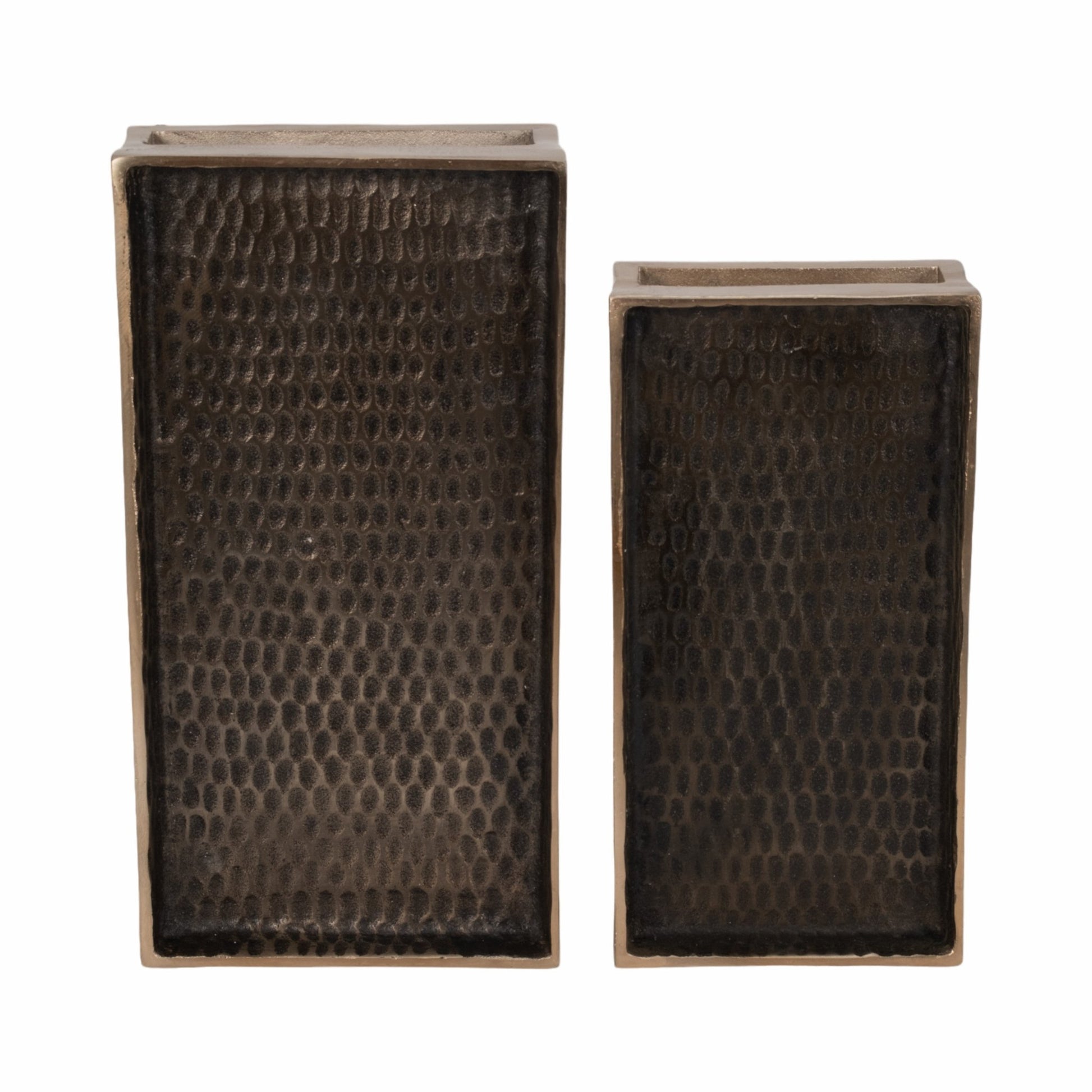 Metal, S/2 15/18" Relica Hammered Trays Table Decors| Sagebrook Home