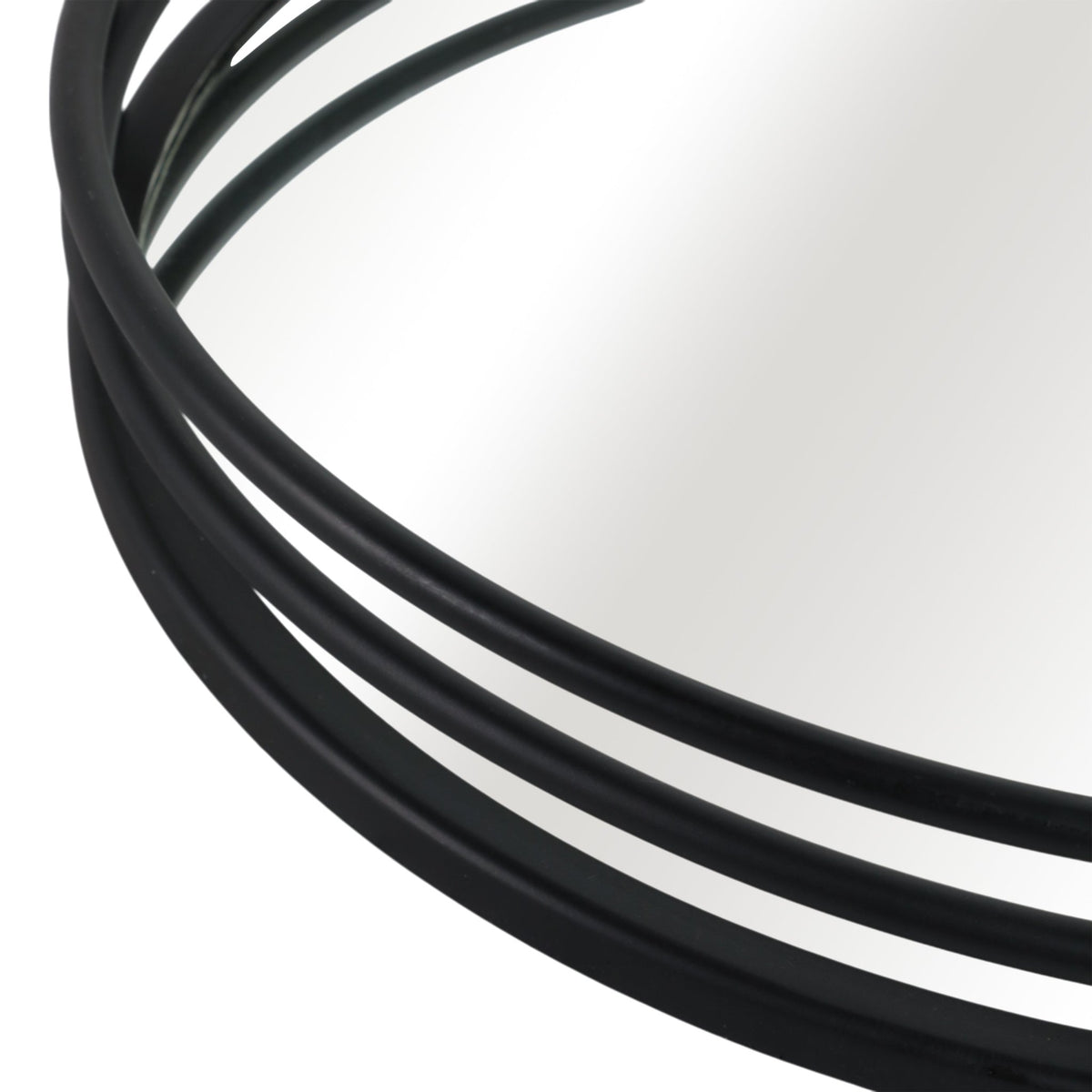 METAL, S/3 14/16/18" ROUND MIRRORED TRAYS, BLACK Tray| Sagebrook Home