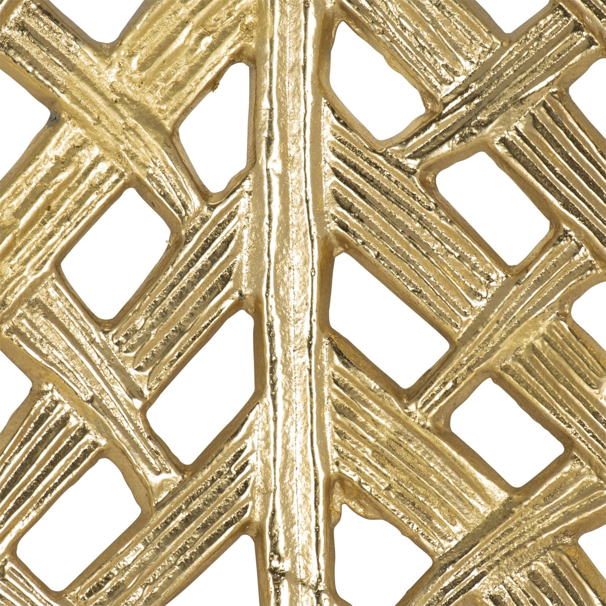 METAL, S/3 14/21/23"L OPEN CUT LEAF PLATE, GOLD Tray| Sagebrook Home