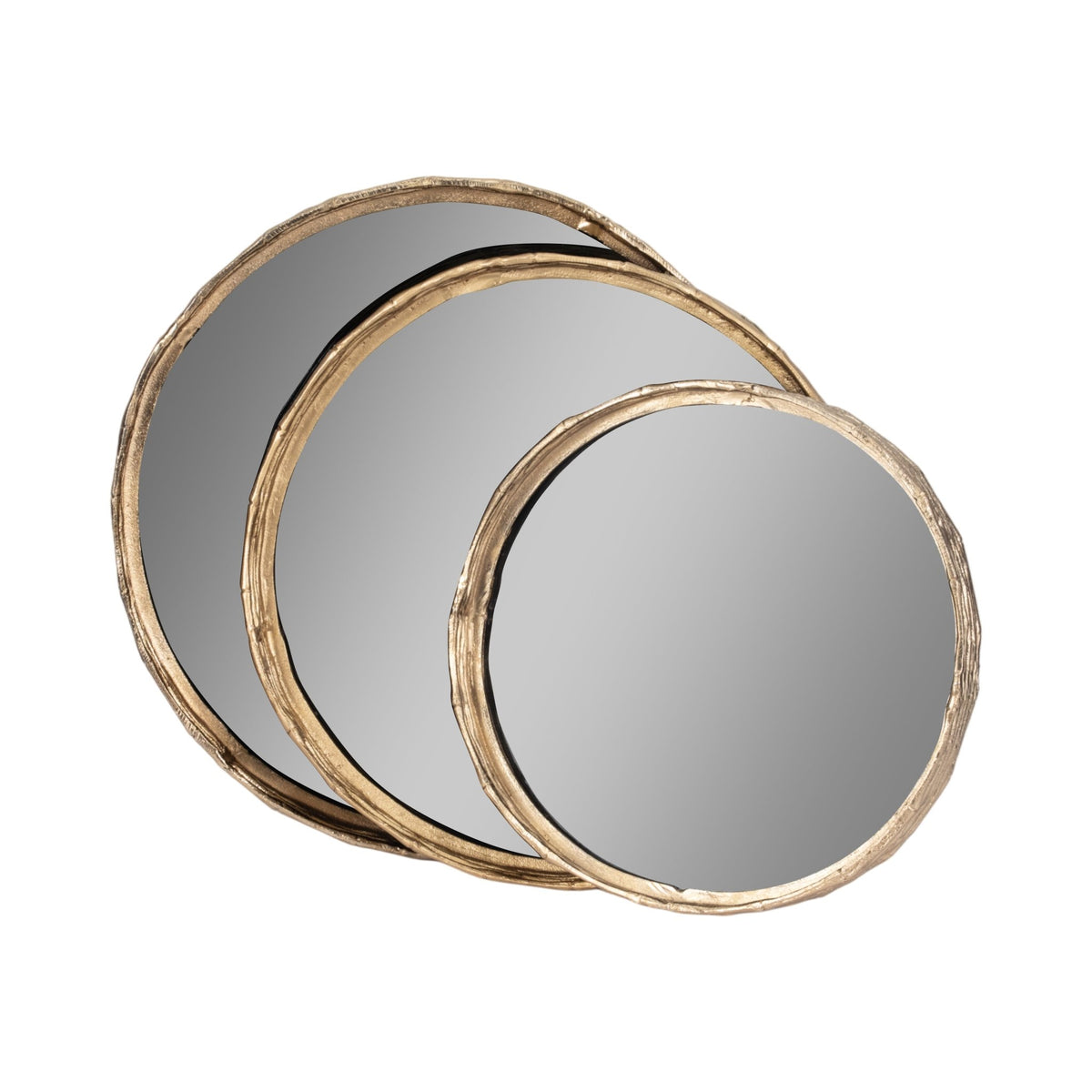 METAL, S/3 16/19/21" ROUND TRAYS, GOLD/BLACK Tray| Sagebrook Home