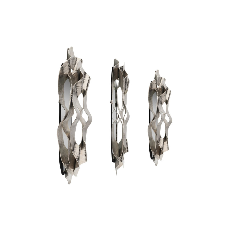 Metal, S/3 17/21/25" Sarasota Silver Mirrors - Al Rugaib Furniture