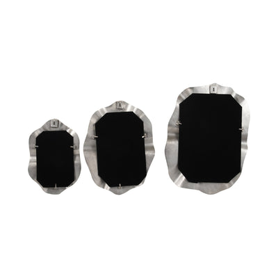 Metal, S/3 17/21/25" Sarasota Silver Mirrors - Al Rugaib Furniture