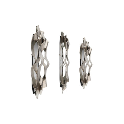 Metal, S/3 17/21/25" Sarasota Silver Mirrors - Al Rugaib Furniture