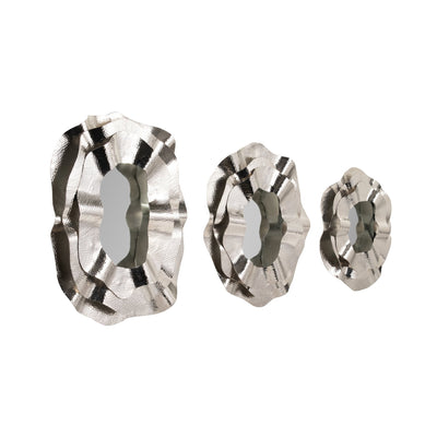 Metal, S/3 17/21/25" Sarasota Silver Mirrors - Al Rugaib Furniture