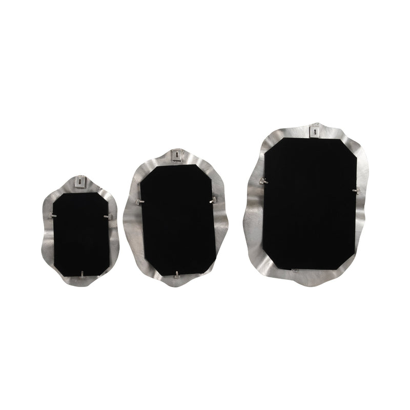 Metal, S/3 17/21/25" Sarasota Silver Mirrors - Al Rugaib Furniture