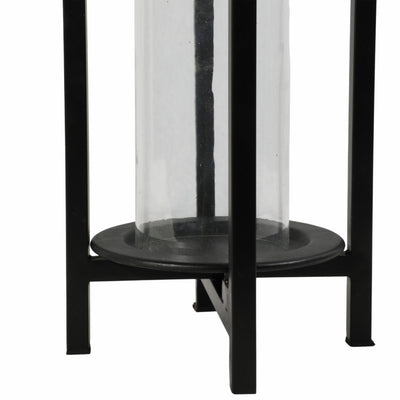 METAL, S/3 19/24/32"H ROUND OPEN LANTERNS, BLACK - Al Rugaib Furniture