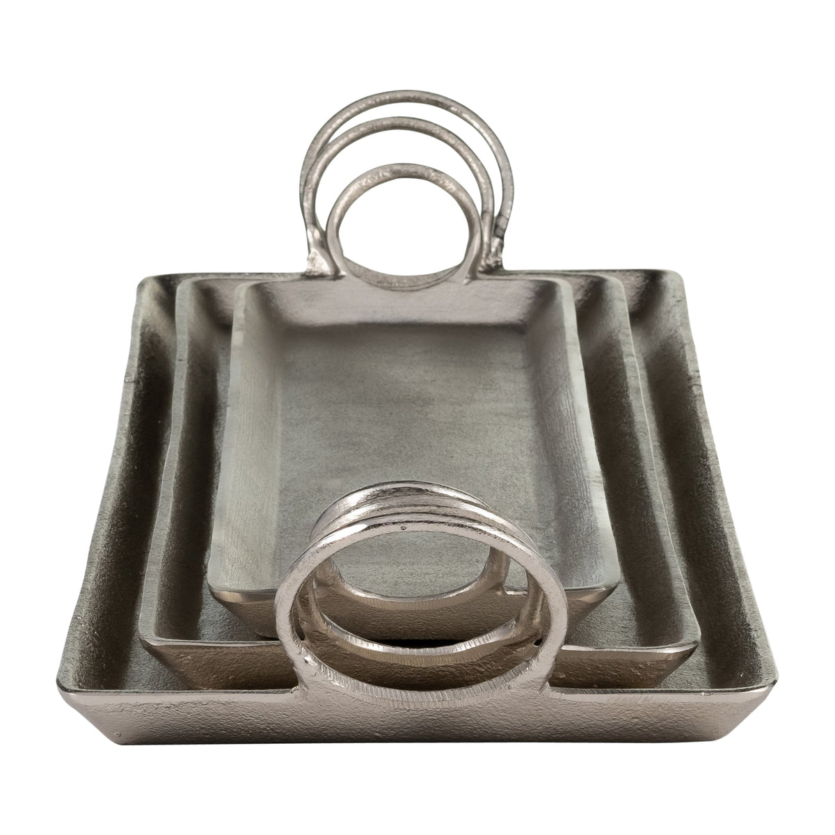 METAL, S/3 24X6/30X8/33X10" CASTED TRAYS, METALLIC Tray| Sagebrook Home