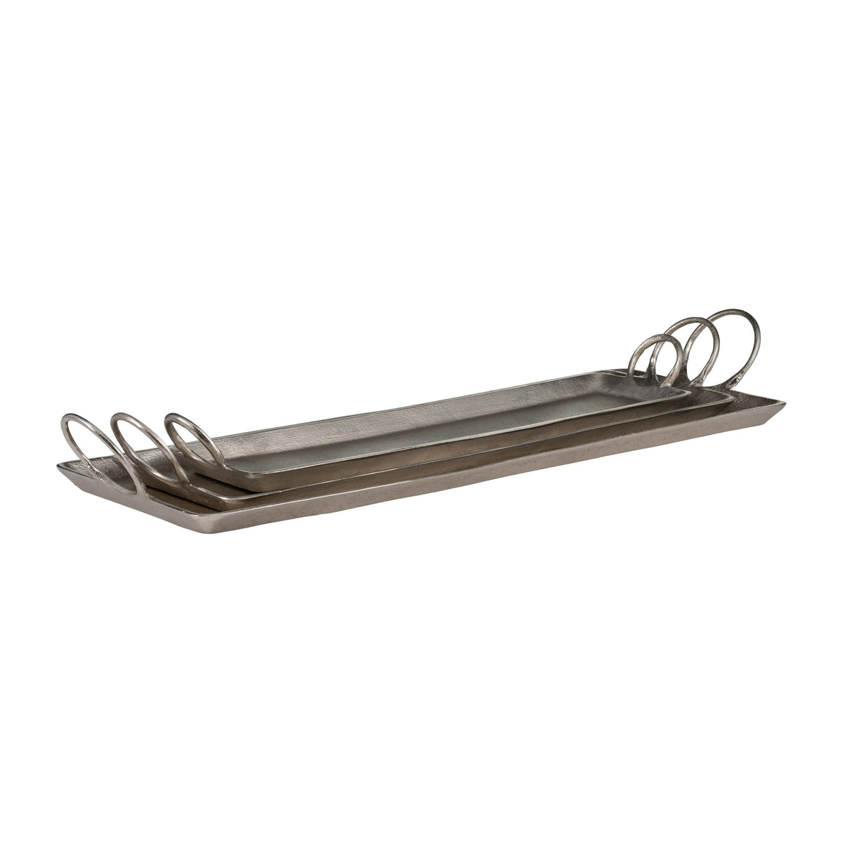 METAL, S/3 24X6/30X8/33X10" CASTED TRAYS, METALLIC Tray| Sagebrook Home