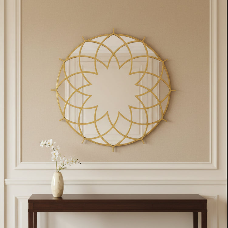 Metal Spirograph Mirror, Gold, Window Box Pack Mirrors| Sagebrook Home