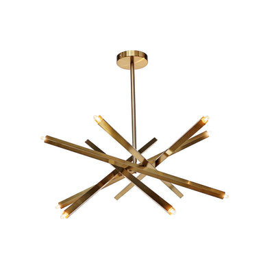 METAL SQUARE TUBE 12 LIGHT CHANDELIER - Al Rugaib Furniture