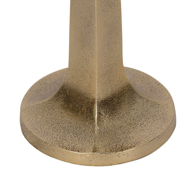 METAL, SQUARED OFF TAPER CANDLEHOLDER, GOLD - Al Rugaib Furniture