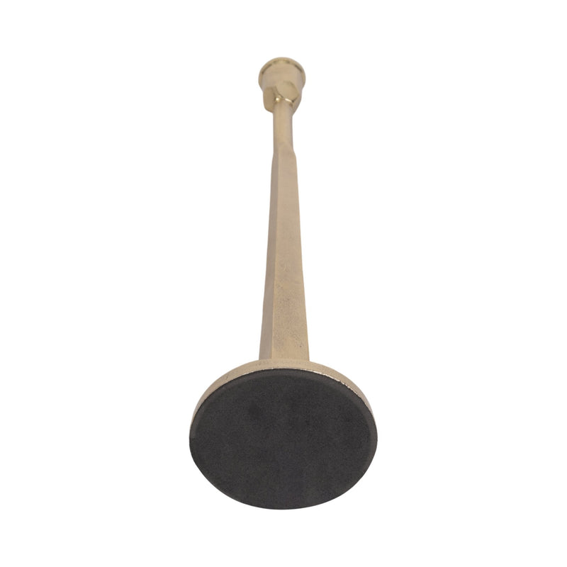 METAL, SQUARED OFF TAPER CANDLEHOLDER, GOLD - Al Rugaib Furniture