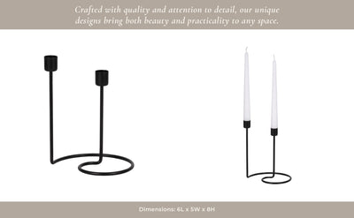 METAL, SWIRLY 2 - TAPER CANDLEHOLDER - Al Rugaib Furniture