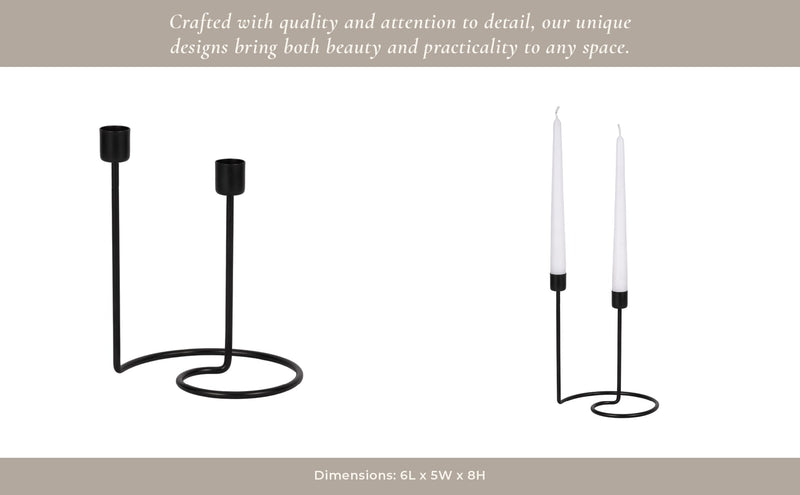 METAL, SWIRLY 2 - TAPER CANDLEHOLDER - Al Rugaib Furniture