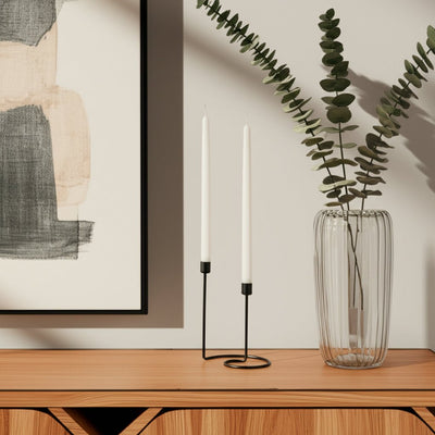 METAL, SWIRLY 2 - TAPER CANDLEHOLDER - Al Rugaib Furniture