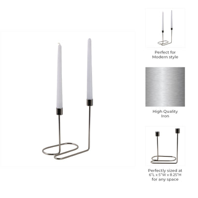 METAL, SWIRLY 2 - TAPER CANDLEHOLDER - Al Rugaib Furniture
