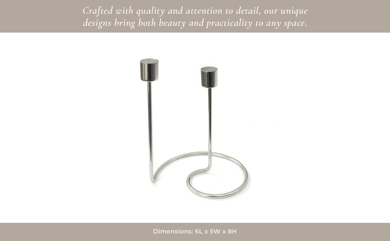 METAL, SWIRLY 2 - TAPER CANDLEHOLDER - Al Rugaib Furniture