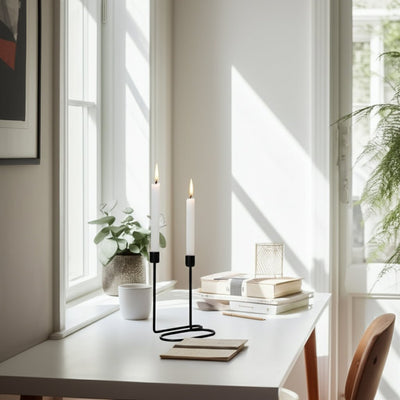 METAL, SWIRLY 2 - TAPER CANDLEHOLDER - Al Rugaib Furniture